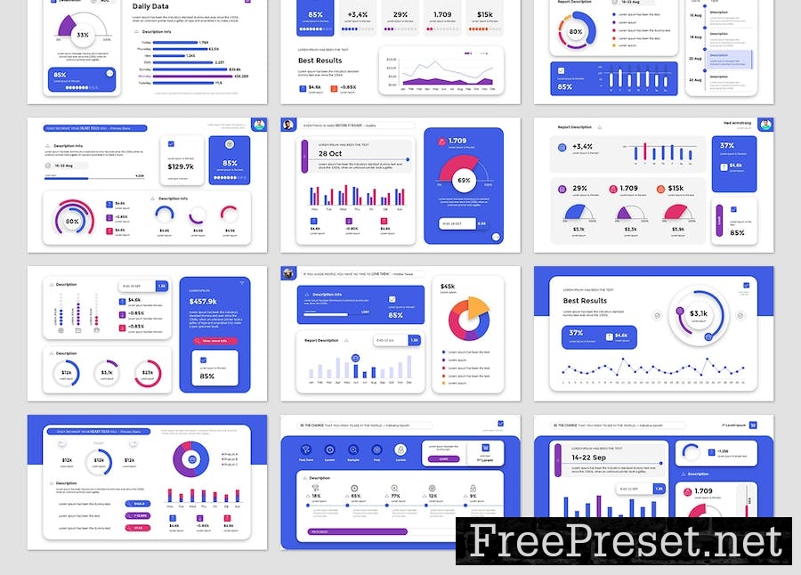 UI Kit Dashboards PowerPoint LC2RF4J