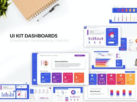 UI Kit Dashboards PowerPoint LC2RF4J