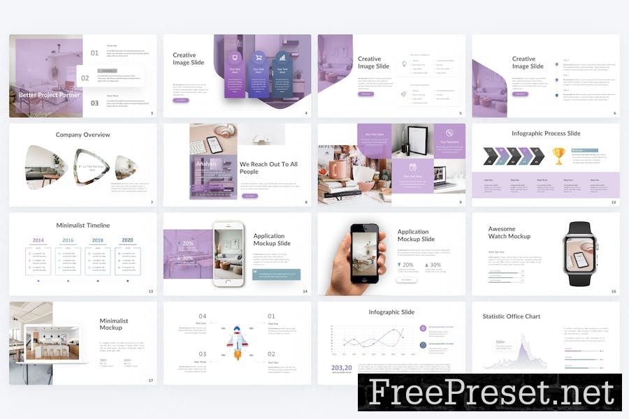 Unpretentious Purple Minimalist Business Keynote JRHN57C