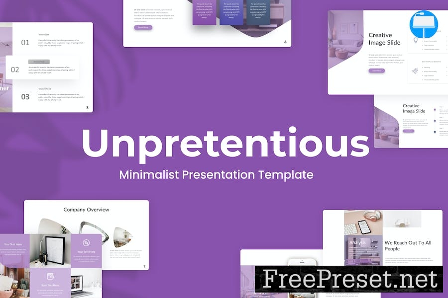 Unpretentious Purple Minimalist Business Keynote JRHN57C