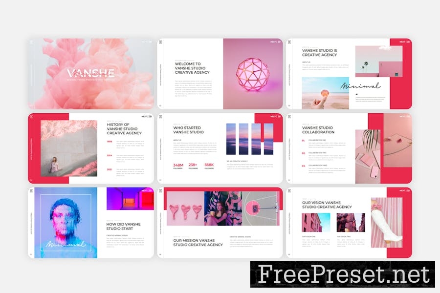 Vanshe - Minimal Pastel Google Slides Template 92TPN7E