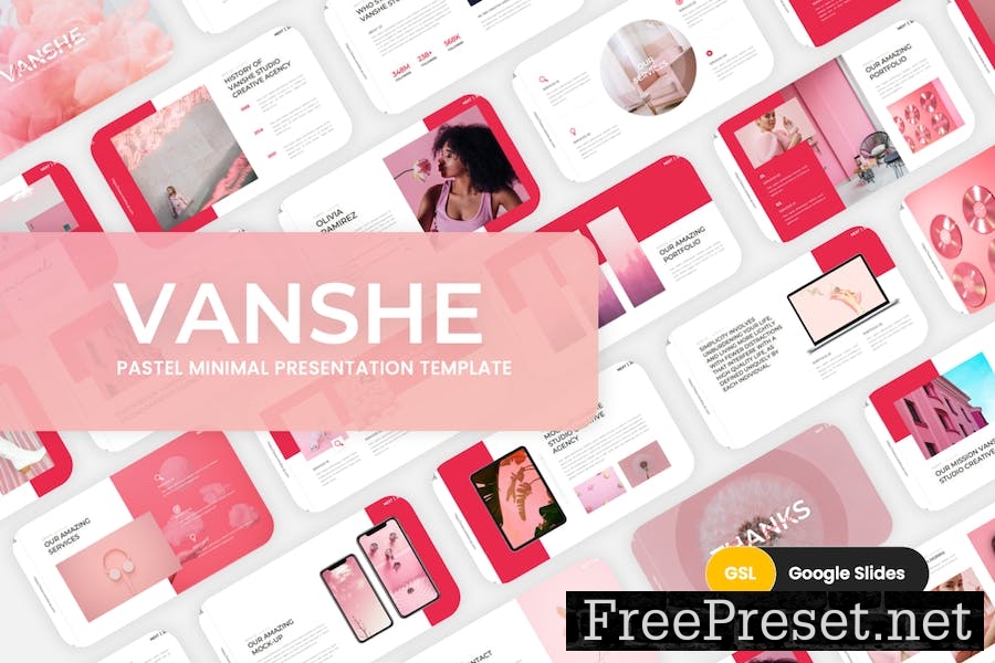 Vanshe - Minimal Pastel Google Slides Template 92TPN7E