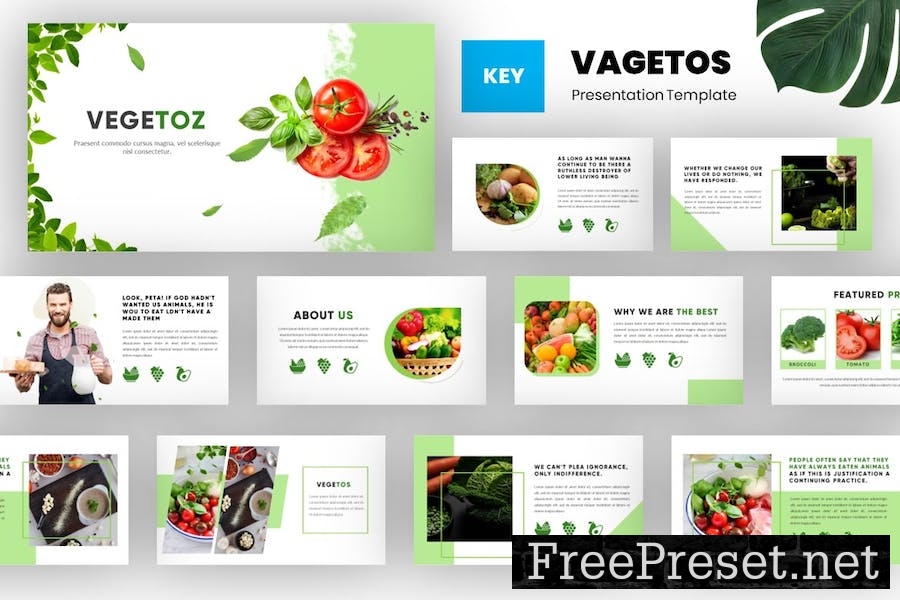 Vegetoz - Healthy Food Keynote Template 4KDTMPP