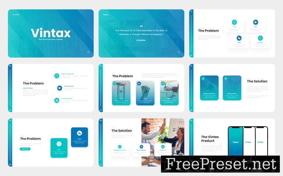 Vintax - Multipurpose Pitch Deck PowerPoint ZL5JLLQ