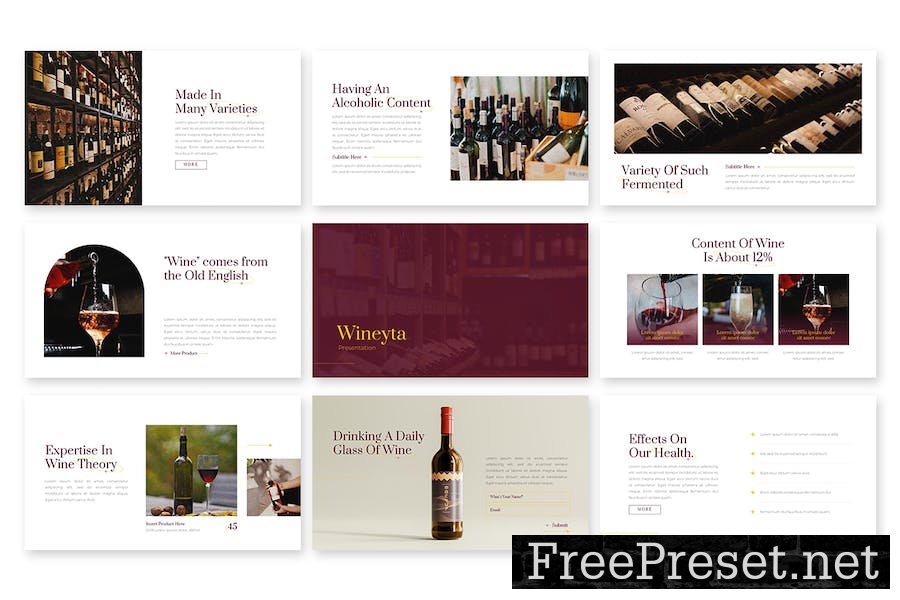 Wineyta - Powerpoint Template CUGNGRZ