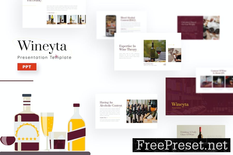 Wineyta - Powerpoint Template CUGNGRZ