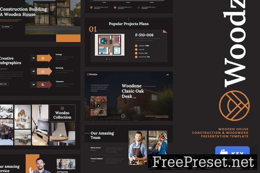 Woodzo - Wooden House Keynote Template YMYFBP3