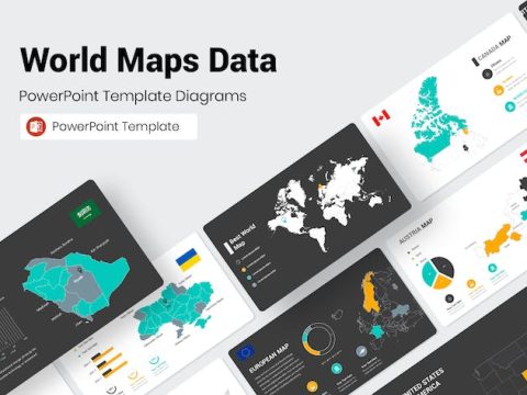 World Maps Data PowerPoint Presentation Template AHV6J3U