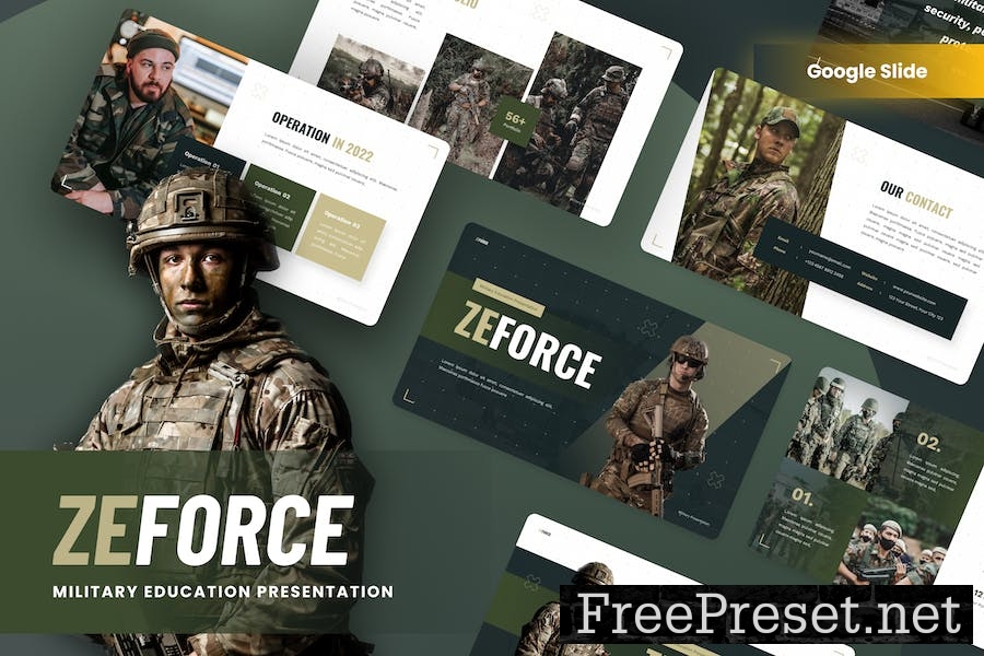 Zeforce - Military Education Google Slides Templat JUUP3WY