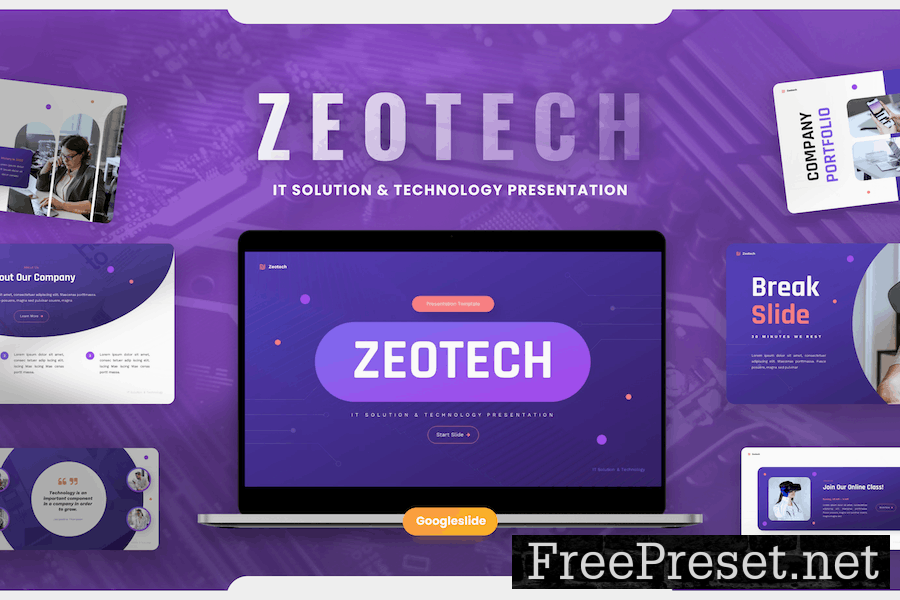 Zeotech - IT Solutions & Technology Google Slides 8LTRXZM