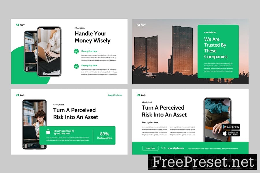 ZIPPLY - Mobile App Google Slides Template