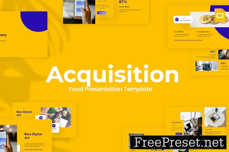 Acquisition Yellow Minimalist NFT Google Slides