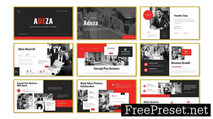 Adeza - Business Presentation PowerPoint Template CZSEDR3