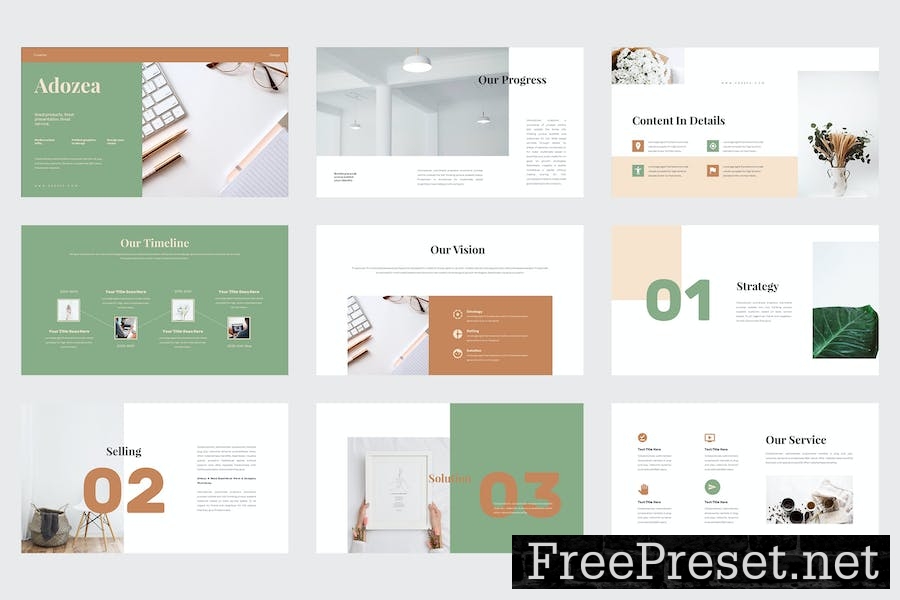 Adozea - Business Lookbook Powerpoint Template MMAL4X4