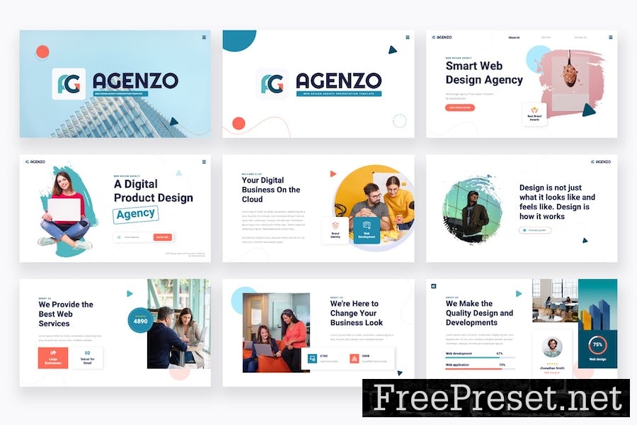 AGENZO - Web Design Agency Keynote Template B6GDYBL