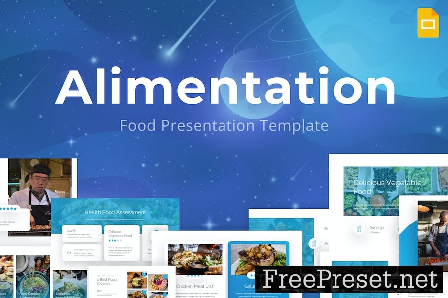 Alimentation Baby Blue Simple Food Google Slides TRDAN5Y