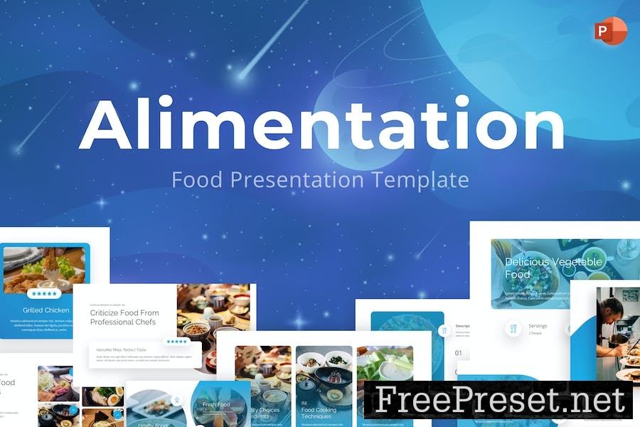 Alimentation Baby Blue Simple Food PowerPoint C7KQGEF