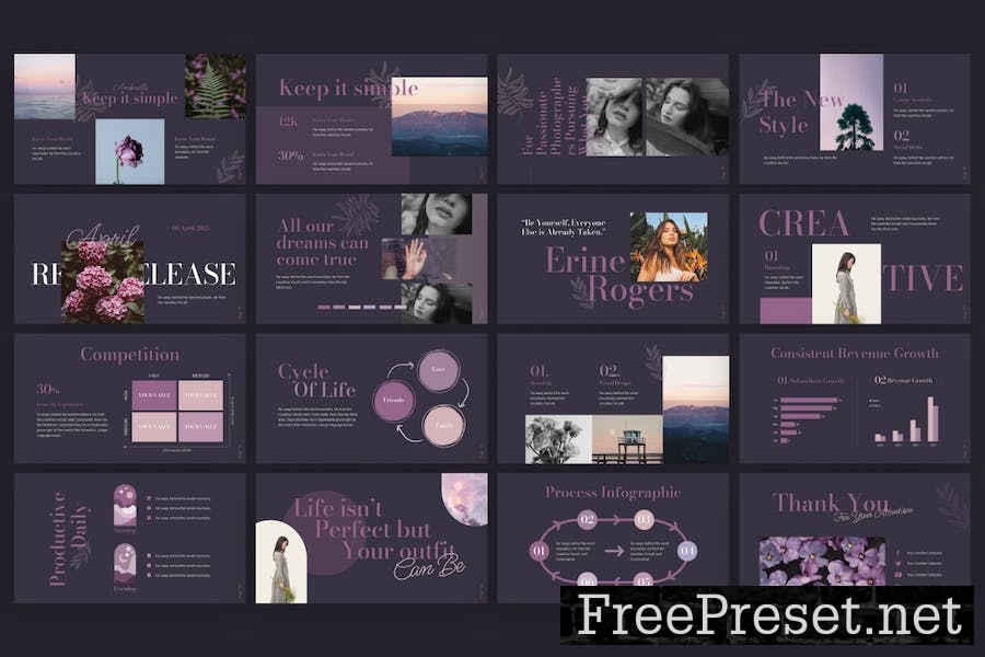 Ambrelle Aesthetic PowerPoint Template GV9BDSA