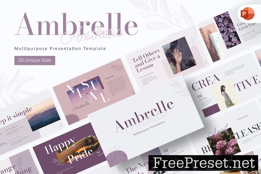 Ambrelle Aesthetic PowerPoint Template GV9BDSA