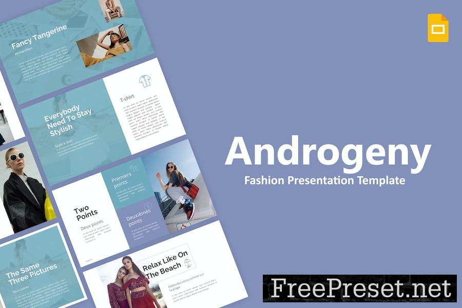 Androgeny Sky Blue Simple Fashion Google Slides DV5BE7E