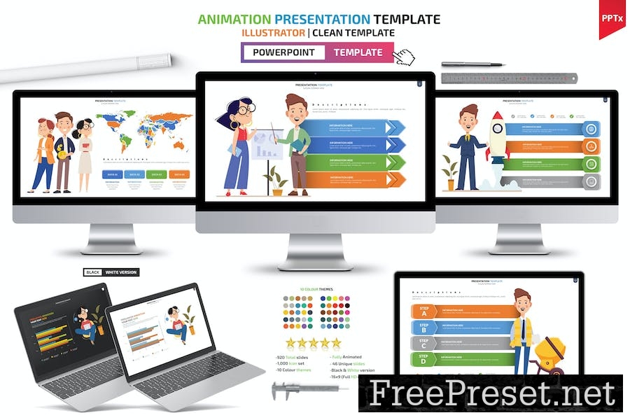 Animation Powerpoint Presentation Templates 37WE6DW