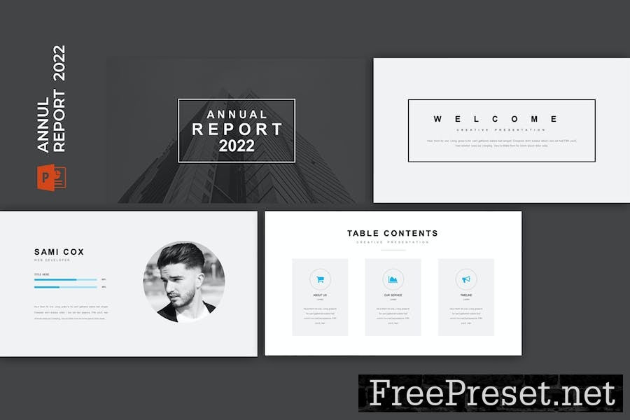 Annual Report 2022 Powerpoint Template J353GKA