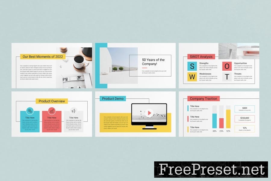 Annual Review Pitch Deck Google Slides Template QRB5A47