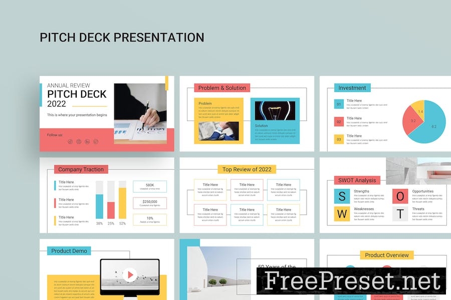 Annual Review Pitch Deck Google Slides Template QRB5A47