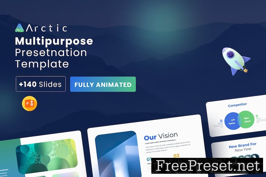 Arctic Multi-Purpose PPT Presentation Template CGFQJQW