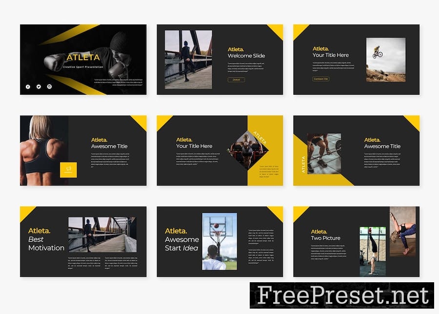 Atleta Creative Sports PowerPoint W2WC9M3