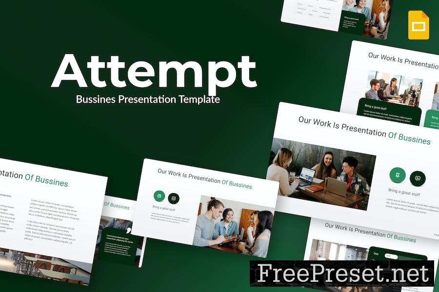 Attempt Green Modern Bussines Google Slides GESVKJE