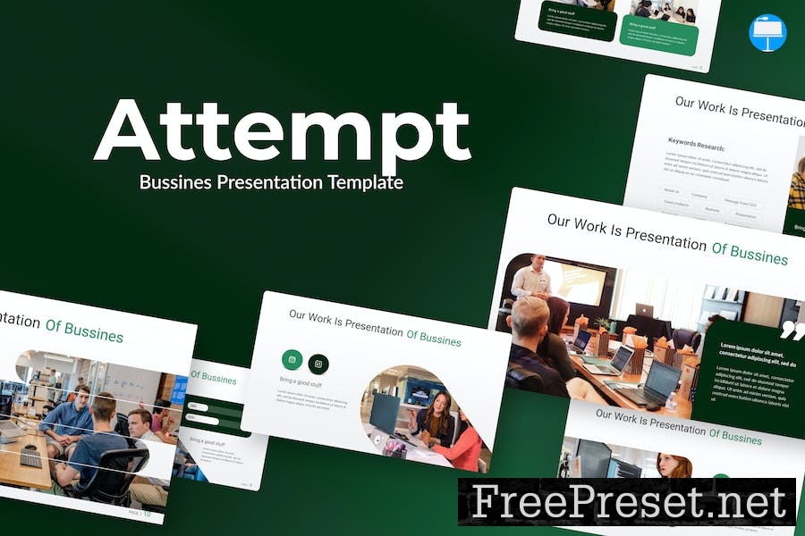 Attempt Green Modern Bussines Keynote MX7JTPR