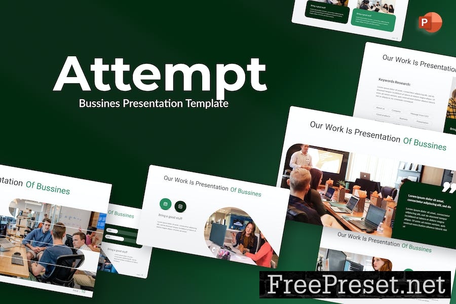 Attempt Green Modern Bussines PowerPoint 5QJ7JNM