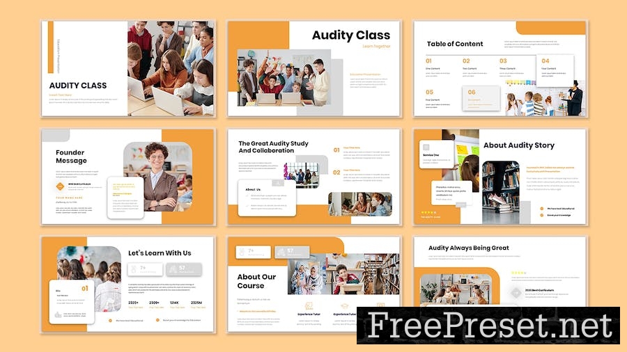 Audity Education Presentation PowerPoint Template DSKL6YF