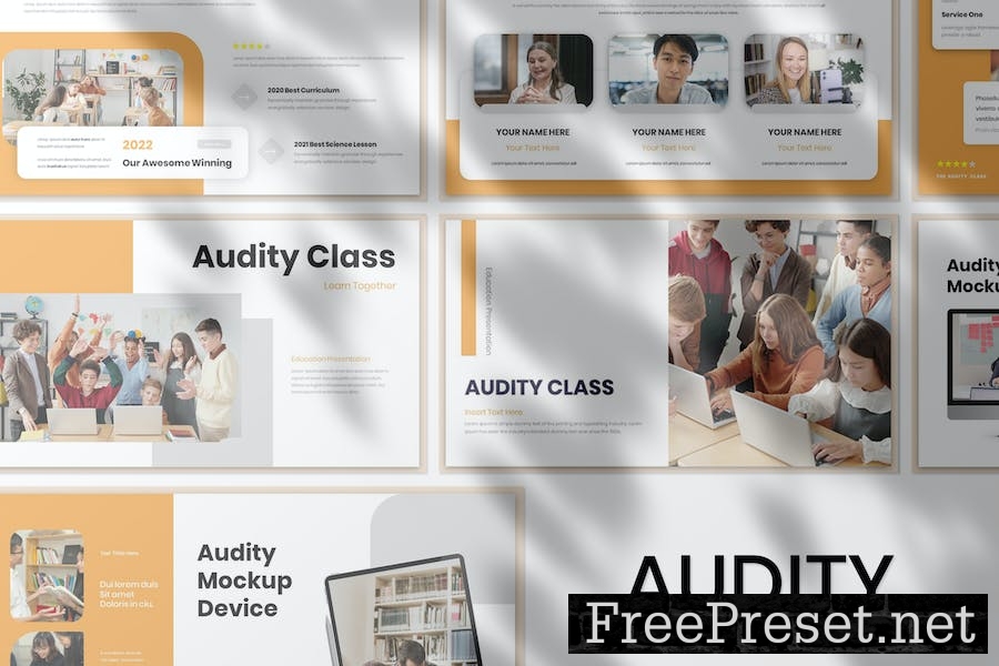 Audity Education Presentation PowerPoint Template DSKL6YF