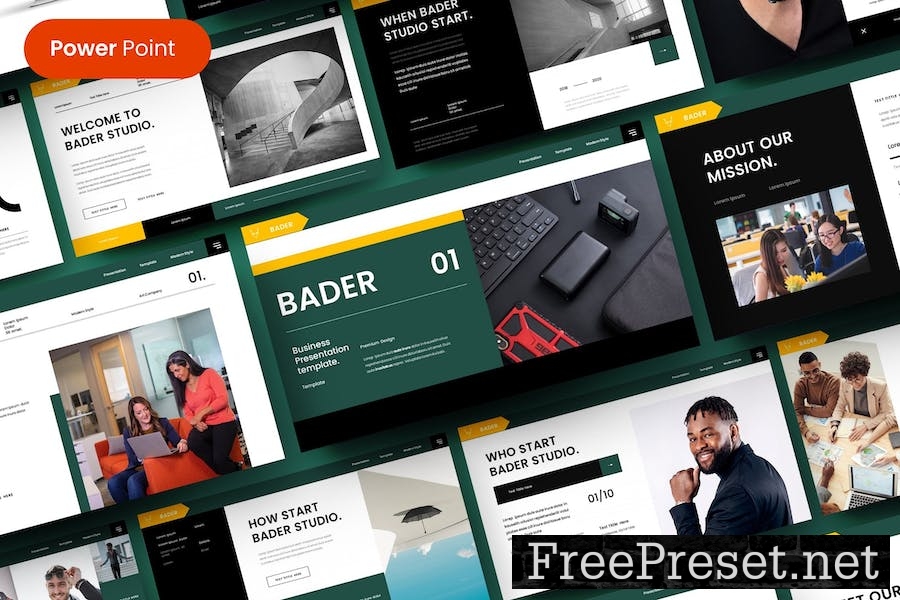 Bader – Business PowerPoint Template DFWFQGU