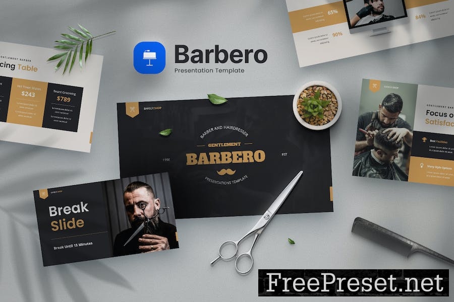 Barbero - Barbershop Keynote Template