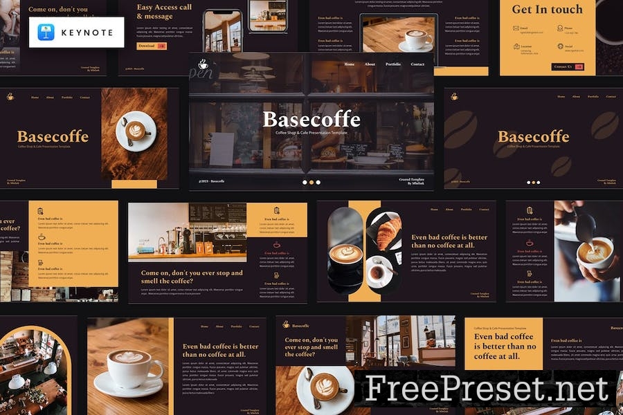 Basecoffe - Coffe & Cafe Shop Keynote Template 4CM3SSG