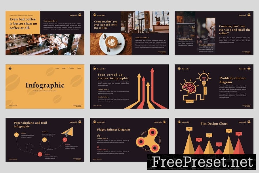 Basecoffe - Coffe & Cafe Shop Powerpoint Template RN8SUQV