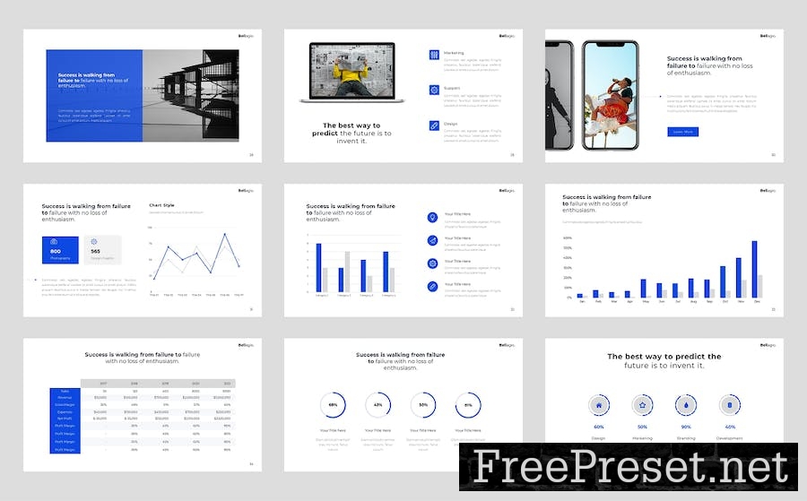 Bellagio - Minimal Business PowerPoint Template 98VV66M