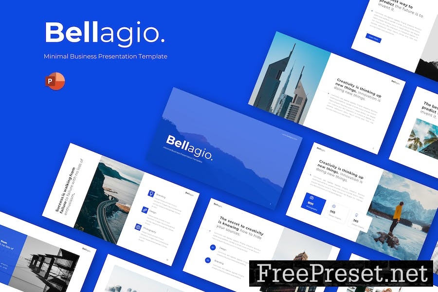 Bellagio - Minimal Business PowerPoint Template 98VV66M