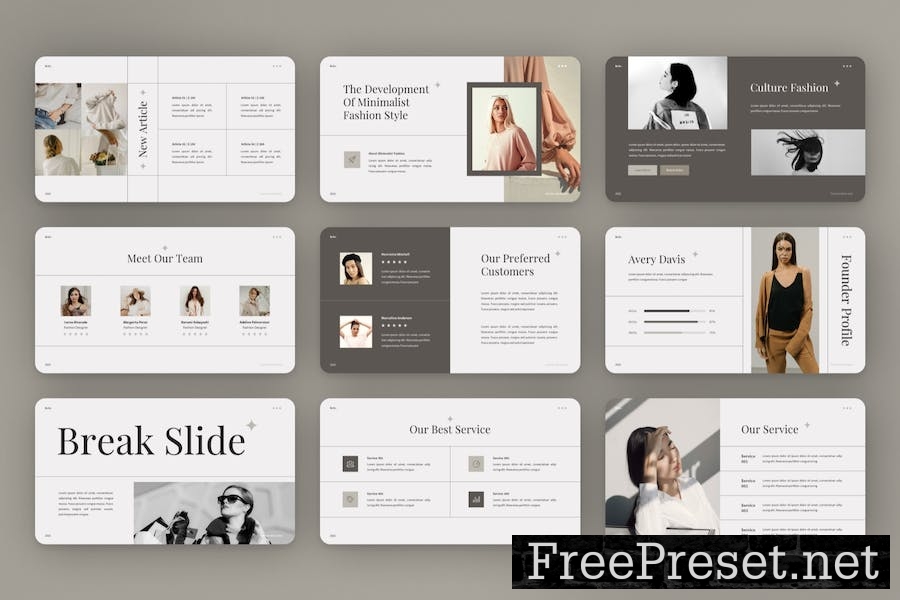 Belle - Minimalist Fashion Google Slides Template