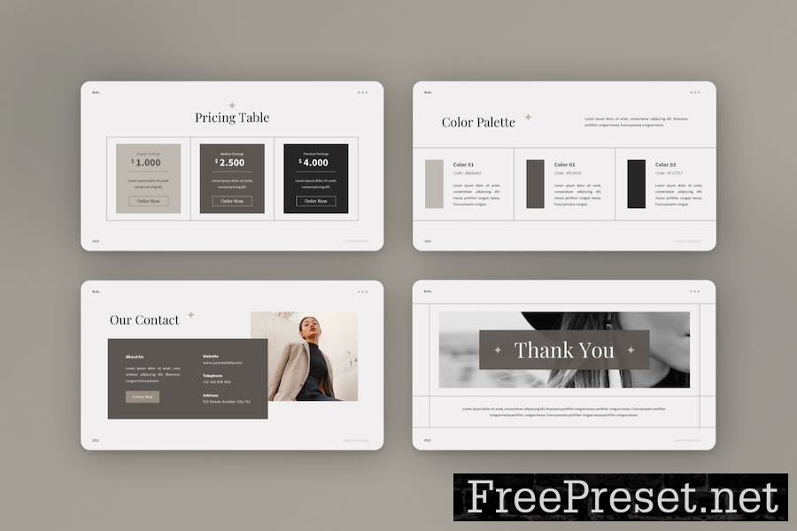 Belle - Minimalist Fashion Google Slides Template