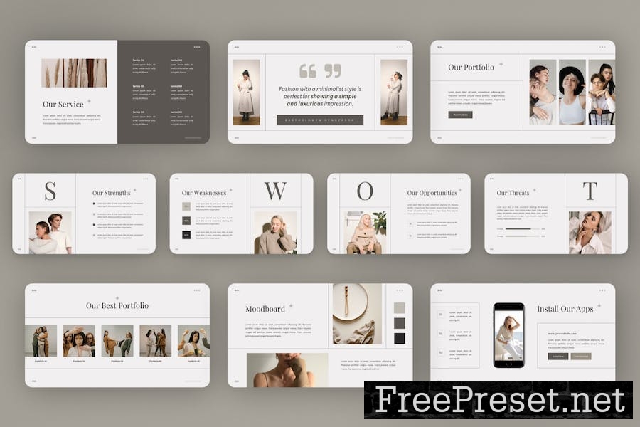 Belle - Minimalist Fashion Google Slides Template