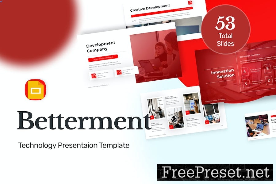 Betterment Red Modern Technology Google Slides