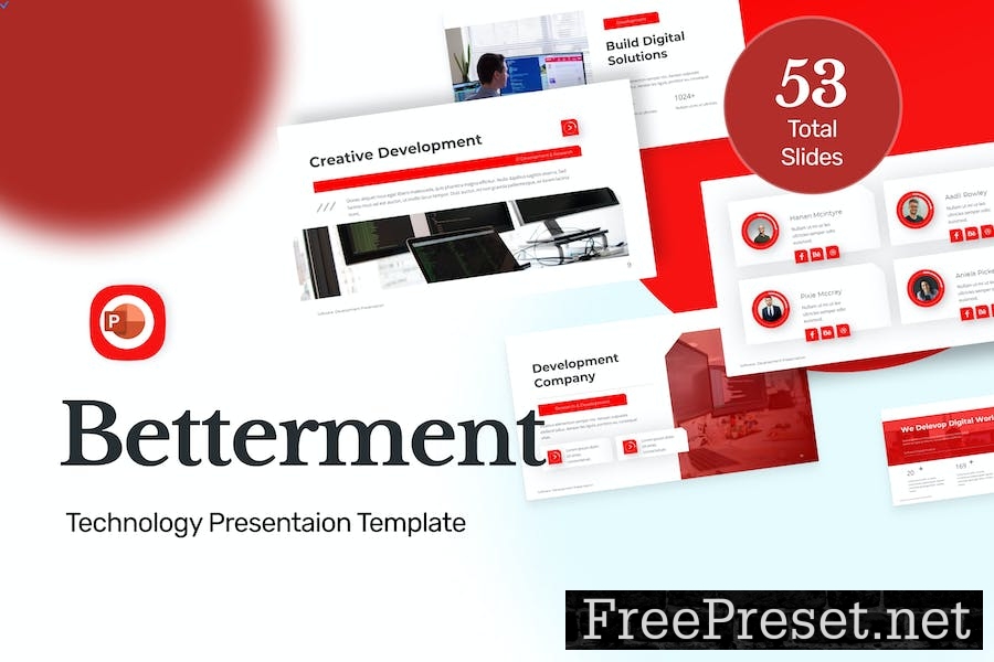 Betterment Red Modern Technology PowerPoint