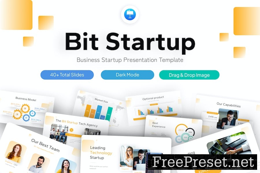 Bit Startup Modern Business Keynote Template QU4UR7K