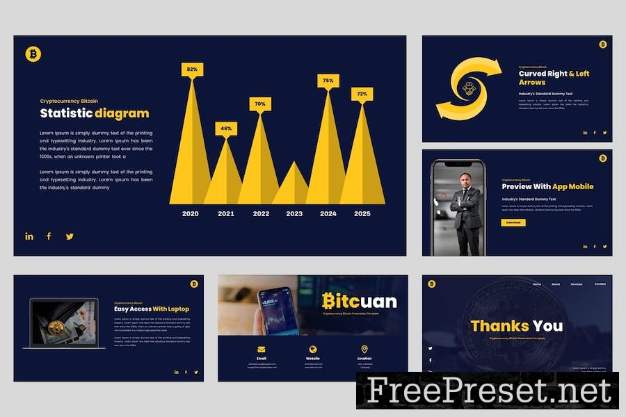 Bitcuan Cryptocurrency Bitcoin Powerpoint Template YBT85NU