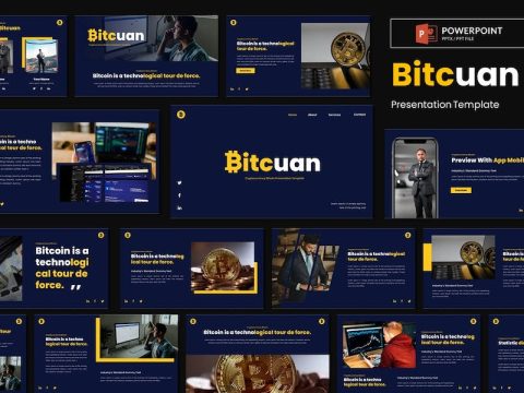 Bitcuan Cryptocurrency Bitcoin Powerpoint Template YBT85NU