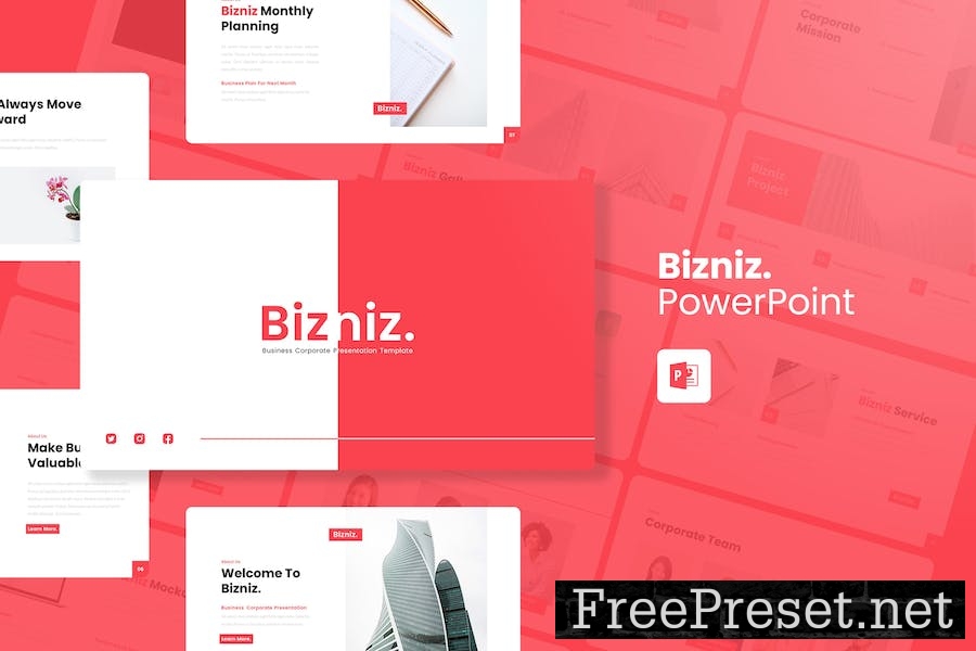 Bizniz - Business Corporate PowerPoint Template LQHESAS